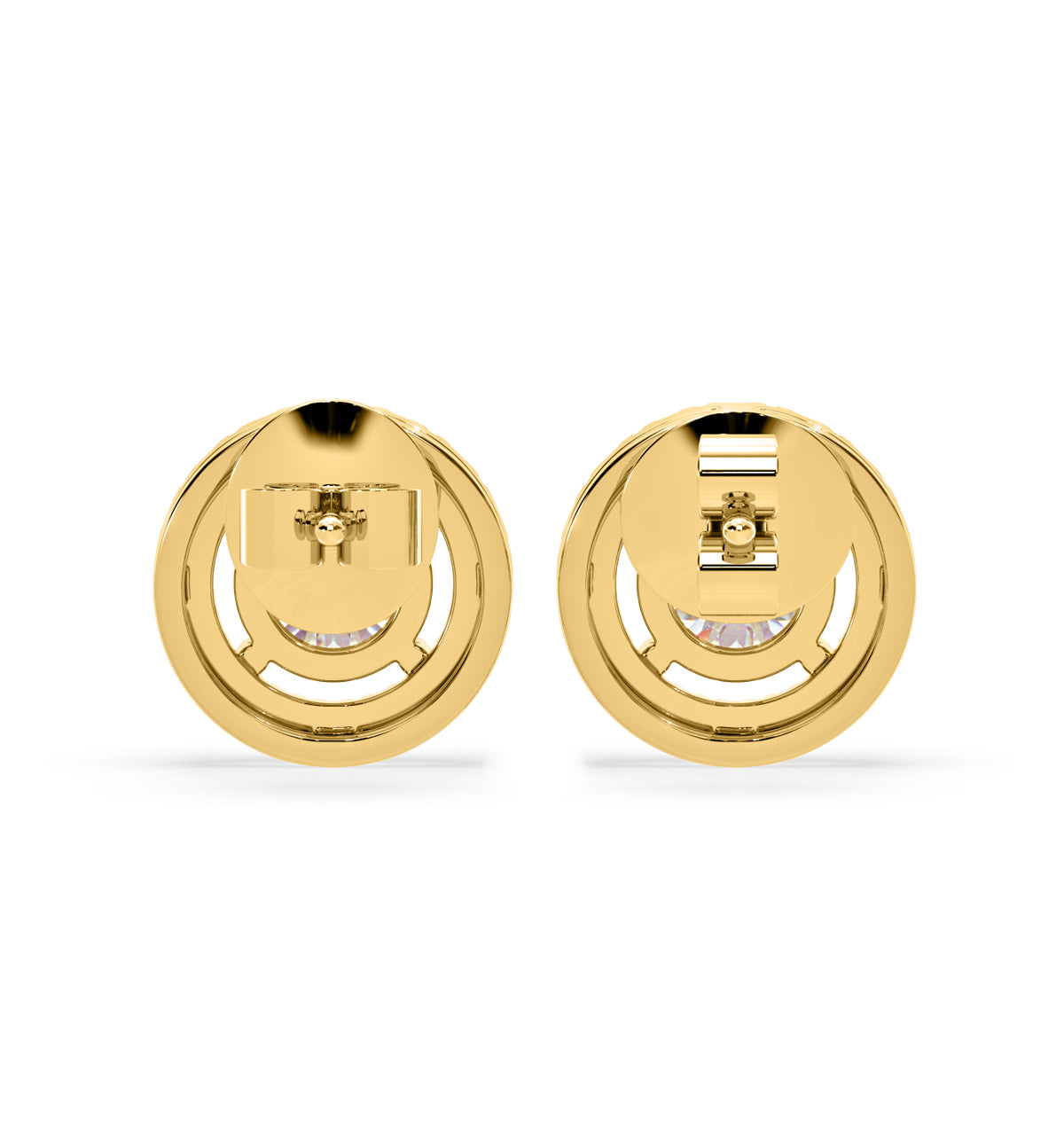 Ella Lab Diamond Halo Earrings 1.34ct in 18K Yellow Gold F/VS1