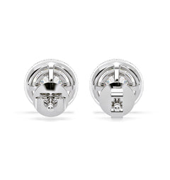 Ella Lab Diamond Halo Earrings 2.45ct in 18K White Gold F/VS1