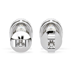 Georgina Oval Lab Diamond Halo Earrings 1.34ct in 18K White Gold F/VS1