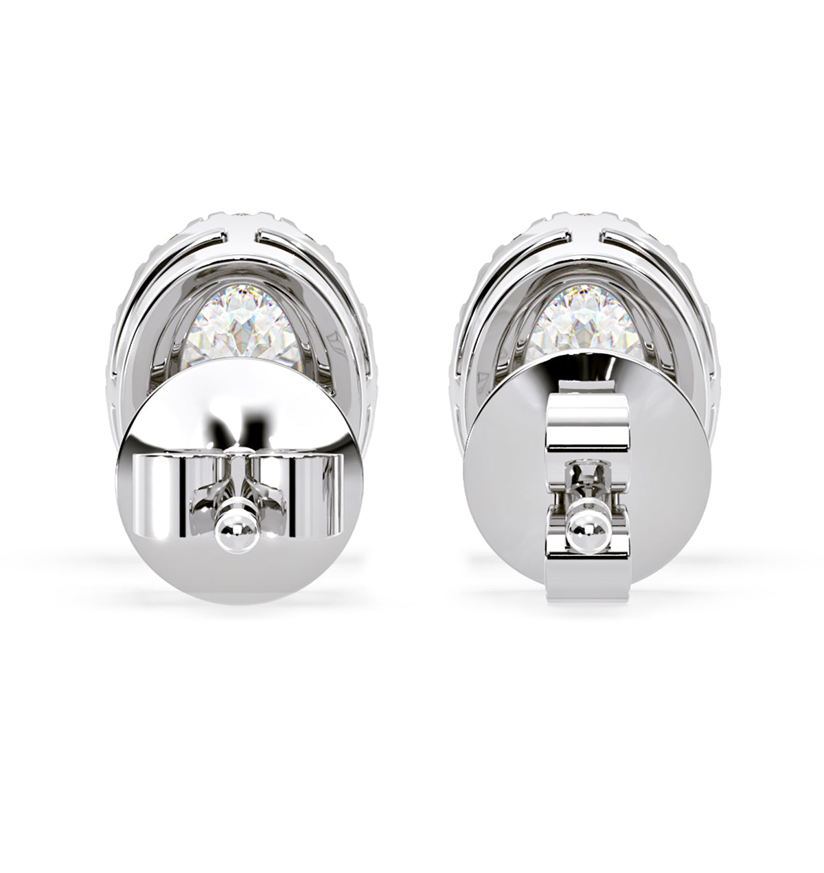 Georgina Oval Lab Diamond Halo Earrings 1.34ct in 18K White Gold F/VS1