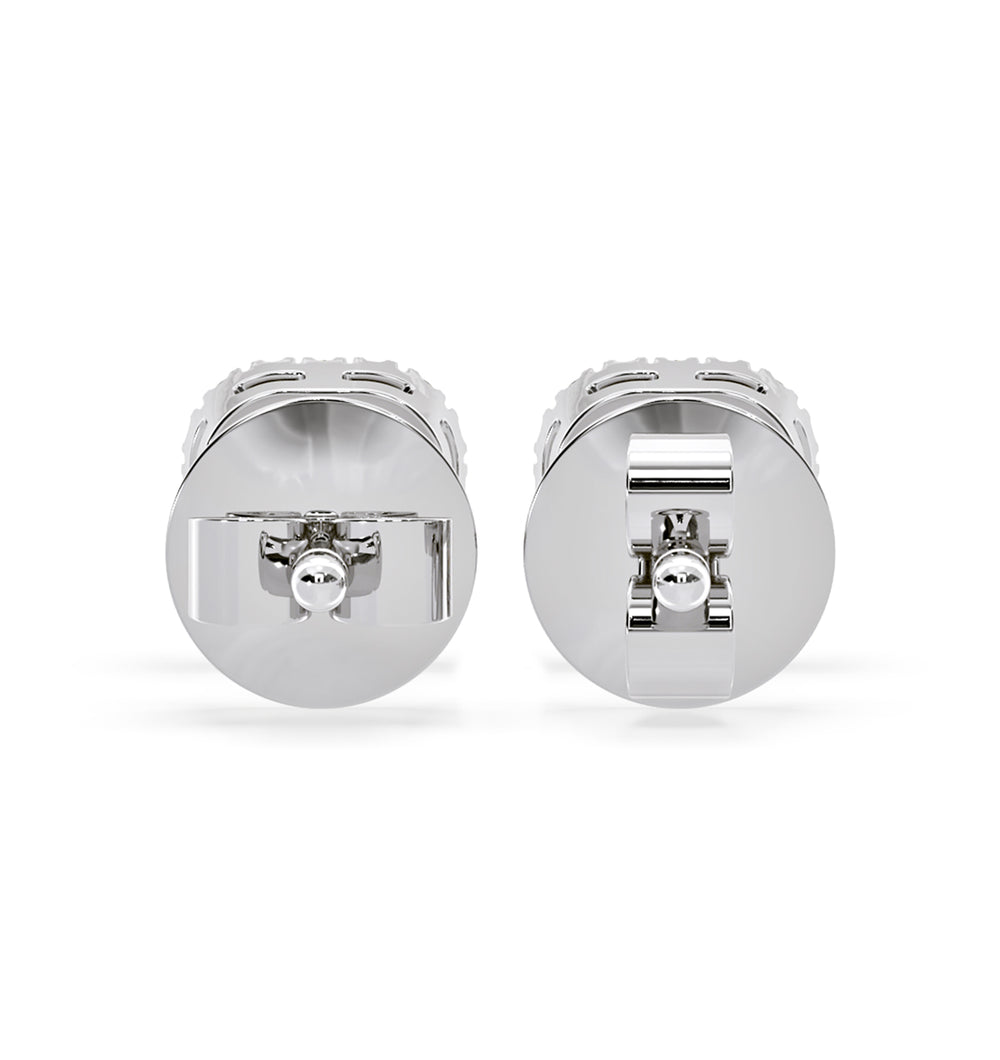 Beatrice Cushion Cut Lab Diamond Halo Earrings 1.30ct in 18K White Gold F/VS1