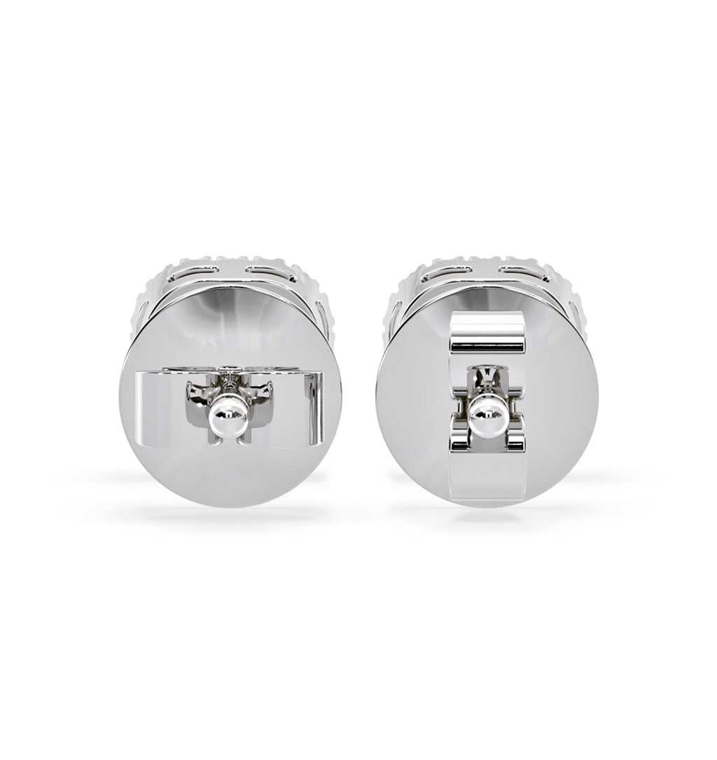 Beatrice Cushion Cut Lab Diamond Halo Earrings 1.30ct in 18K White Gold F/VS1