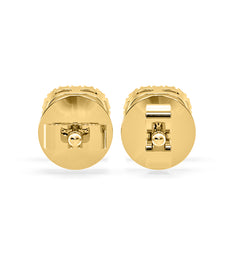 Beatrice Cushion Cut Lab Diamond Halo Earrings 1.30ct in 18K Yellow Gold F/VS1
