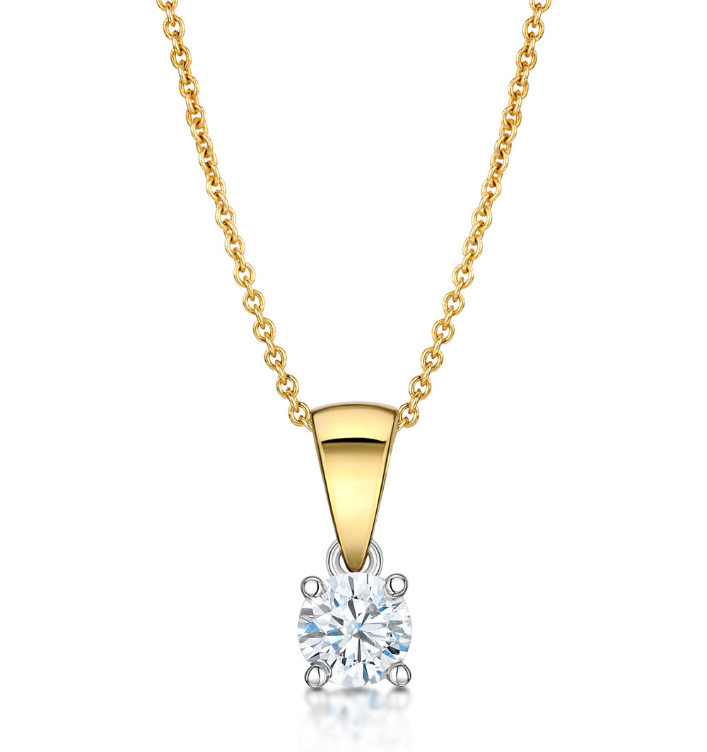Chloe 18K Gold Lab Diamond Solitaire Necklace 0.33CT F/VS