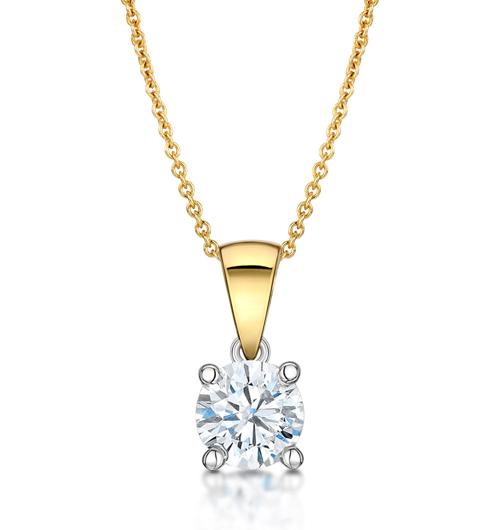 Chloe 1.50ct Lab Diamond Solitaire Pendant Necklace F/VS Quality in 18K Yellow Gold