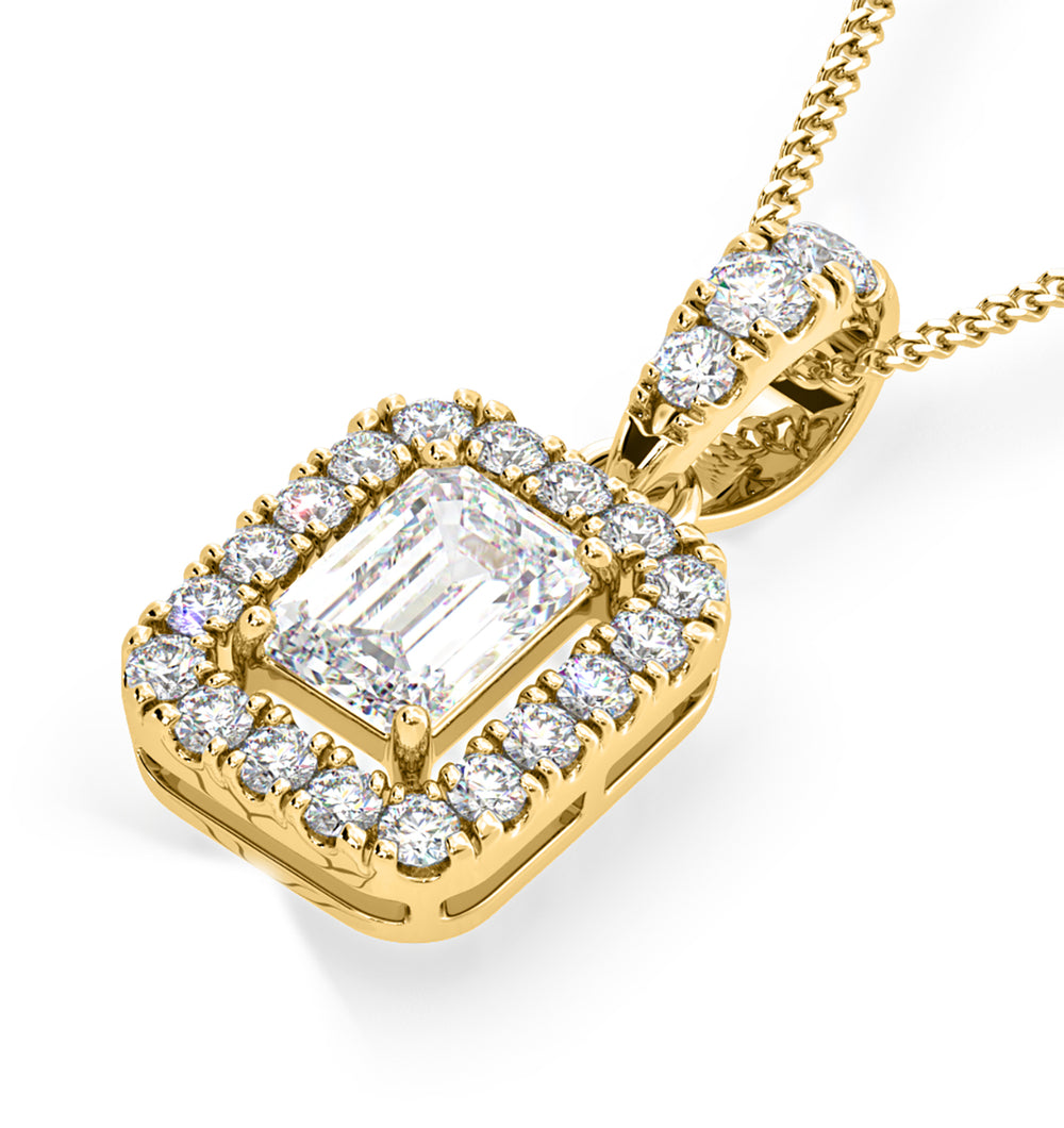 Annabelle Lab Diamond 1.38ct Pendant Necklace in 18K Yellow Gold F/VS1