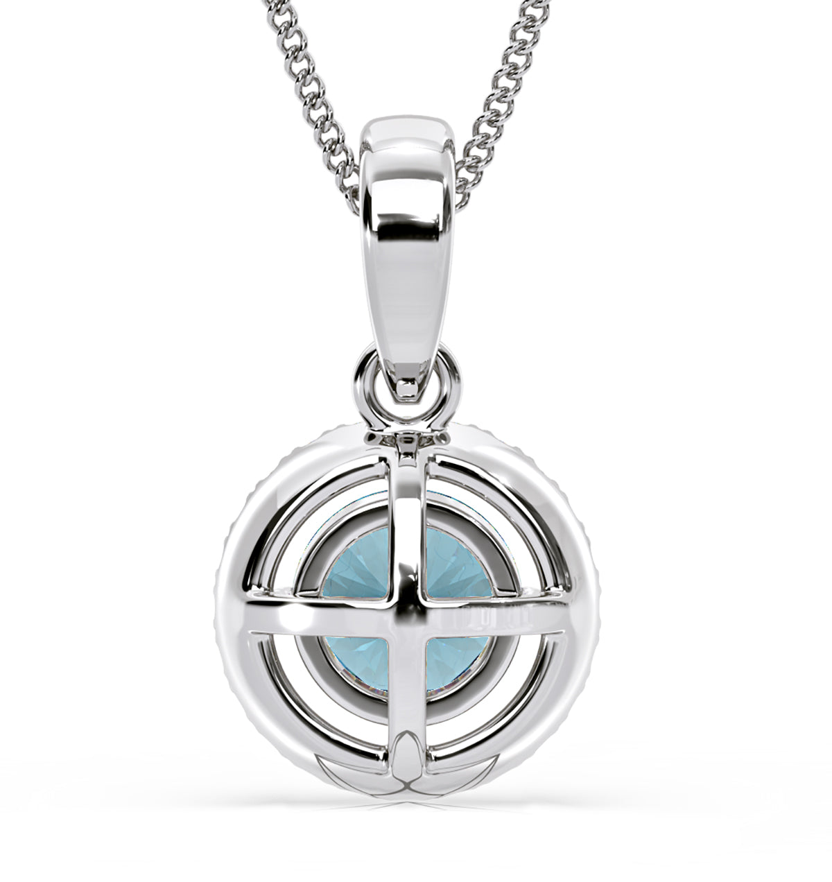Ella Blue Lab Diamond 1.38ct Pendant Necklace in 18K White Gold - Elara Collection