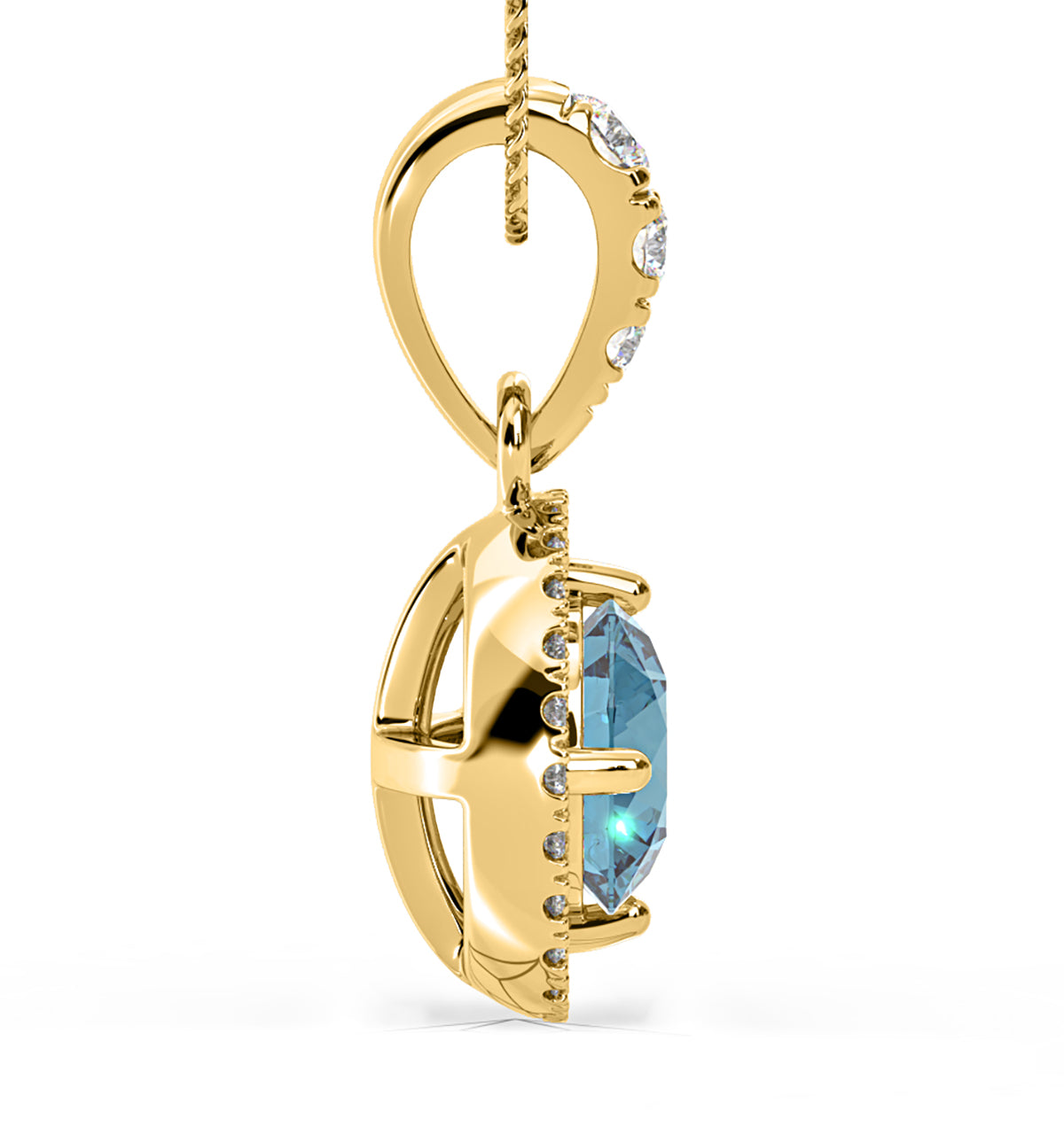 Ella Blue Lab Diamond 1.38ct Pendant Necklace in 18K Yellow Gold - Elara Collection