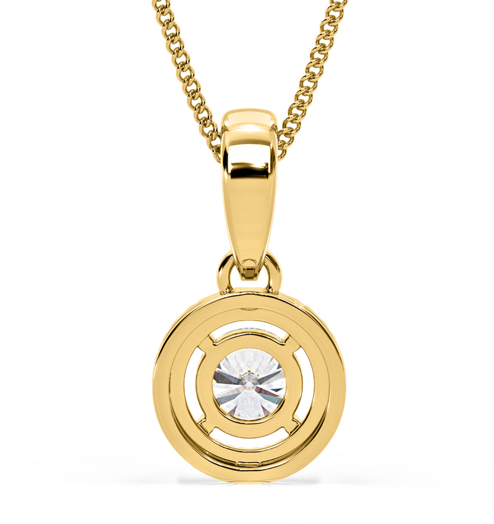 Ella Lab Diamond Halo 0.71ct Pendant Necklace in 18K Yellow Gold F/VS1