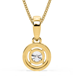 Ella Lab Diamond Halo 0.71ct Pendant Necklace in 18K Yellow Gold F/VS1