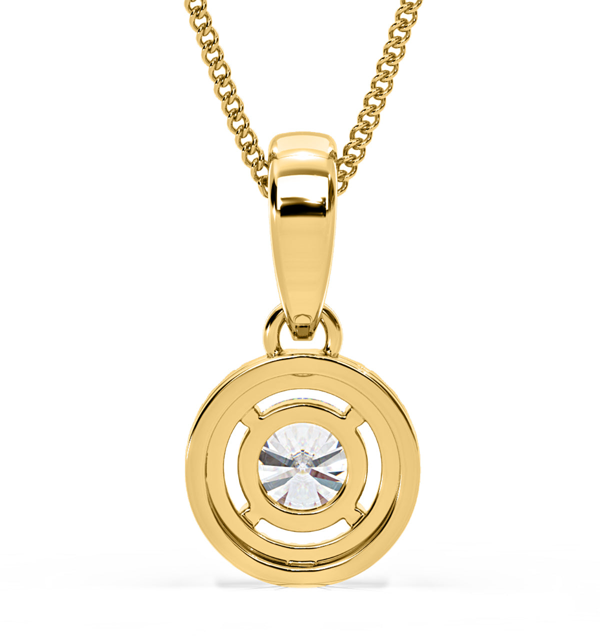 Ella Lab Diamond Halo 0.71ct Pendant Necklace in 18K Yellow Gold F/VS1