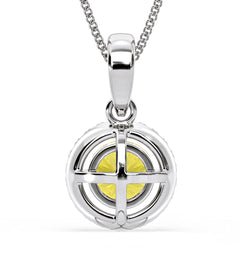 Ella Yellow Lab Diamond 1.38ct Pendant Necklace in 18K White Gold - Elara Collection