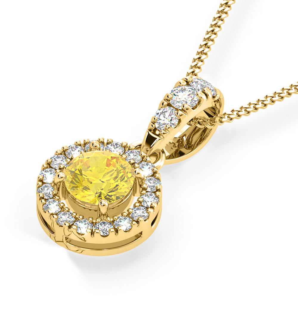 Ella Yellow Lab Diamond 0.71ct Pendant Necklace in 18K Yellow Gold - Elara Collection