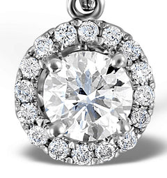 Ella Lab Diamond Halo Necklace in 18K White Gold 1.30ct F/VS1