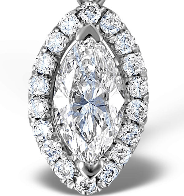 Ella 18K White Gold Diamond Marquise Pendant 0.73ct H/SI