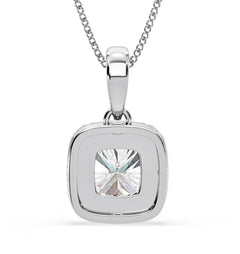 Beatrice Cushion Cut Lab Diamond Pendant Necklace 1.38ct in 18K White Gold F/VS1