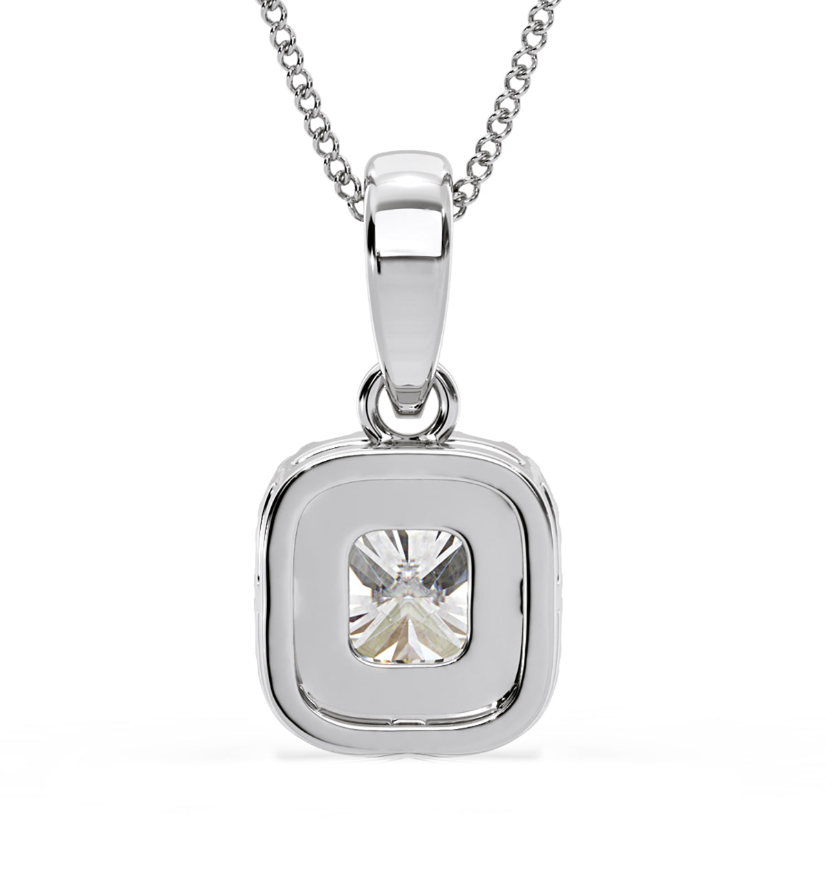 Beatrice Cushion Cut Lab Diamond Pendant Necklace 0.70ct in 18K White Gold F/VS1