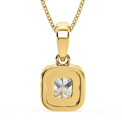 Beatrice Cushion Cut Lab Diamond Pendant Necklace 0.70ct in 18K Yellow Gold F/VS1