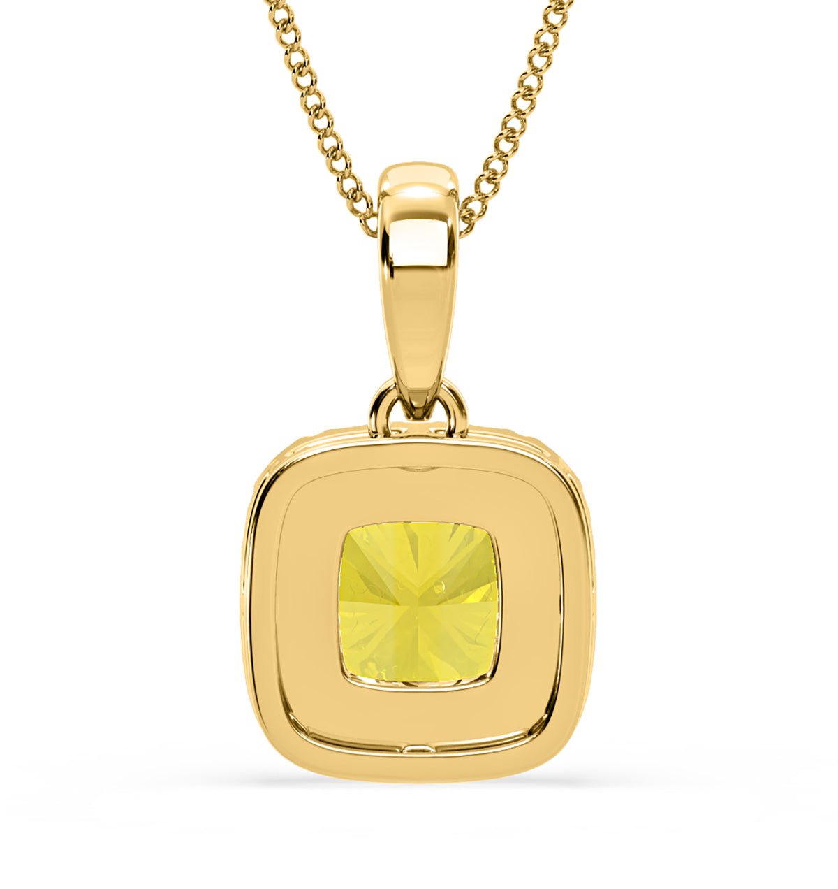 Beatrice Yellow Lab Diamond Cushion Cut Necklace 1.38ct in 18K Gold - Elara Collection