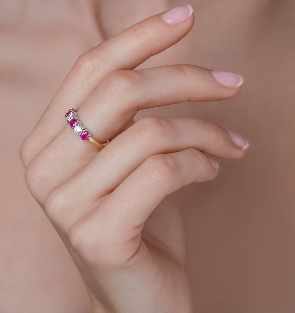 Ruby 0.75CT and Diamond Ring 0.40CT 18K Gold FT26