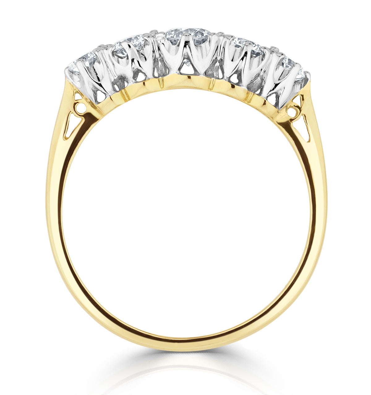 Grace 18K Gold 5 Stone Diamond Eternity Ring 0.75CT G/VS