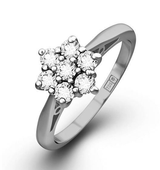 Millie 18K White Gold Diamond Cluster Ring 0.50CT H/SI - FT20-72JUY