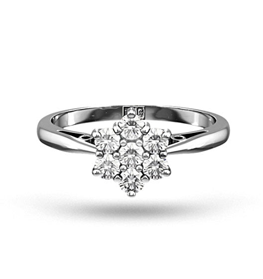 Millie 18K White Gold Diamond Cluster Ring 0.50CT H/SI - FT20-72JUY