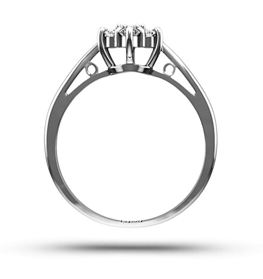 Millie 18K White Gold Diamond Cluster Ring 0.50CT H/SI - FT20-72JUY
