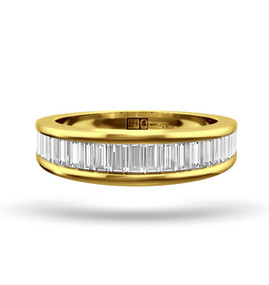 18K Gold Baguette Diamond Eternity Ring 1.00CT H/SI - SIZE L