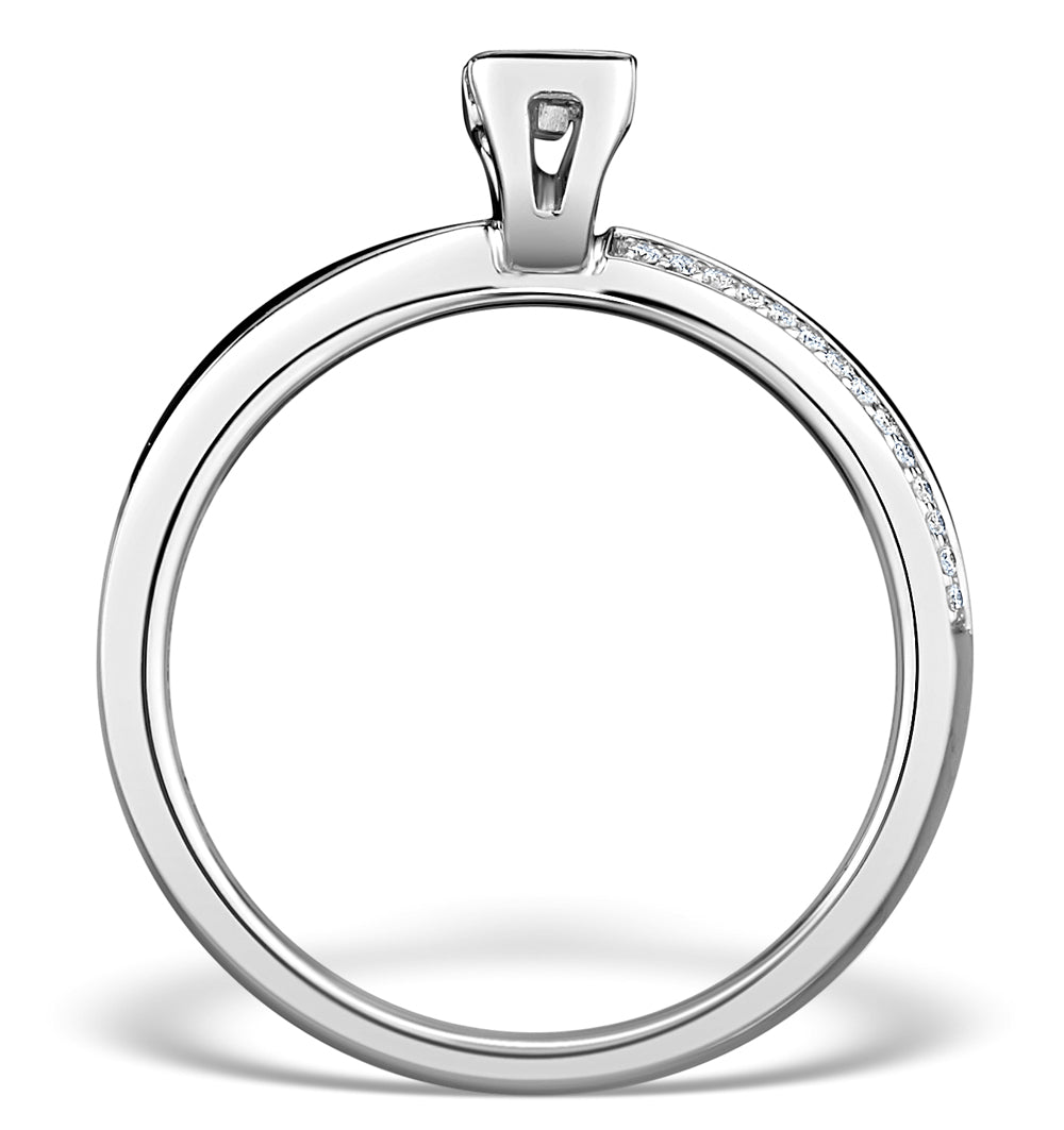 0.30ct Ideal Prince Cut Diamond and 18K White Gold H/SI Ring - SIZE M