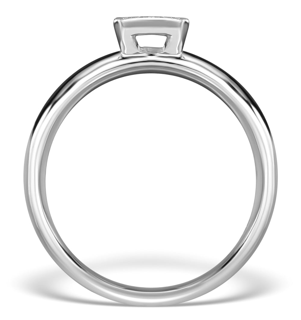 0.30ct Ideal Prince Cut Diamond and 18K White Gold H/SI Ring - SIZE K