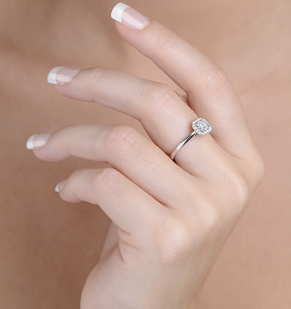 0.25ct Diamond Engagement Ring 18K White Gold Galileo FT65