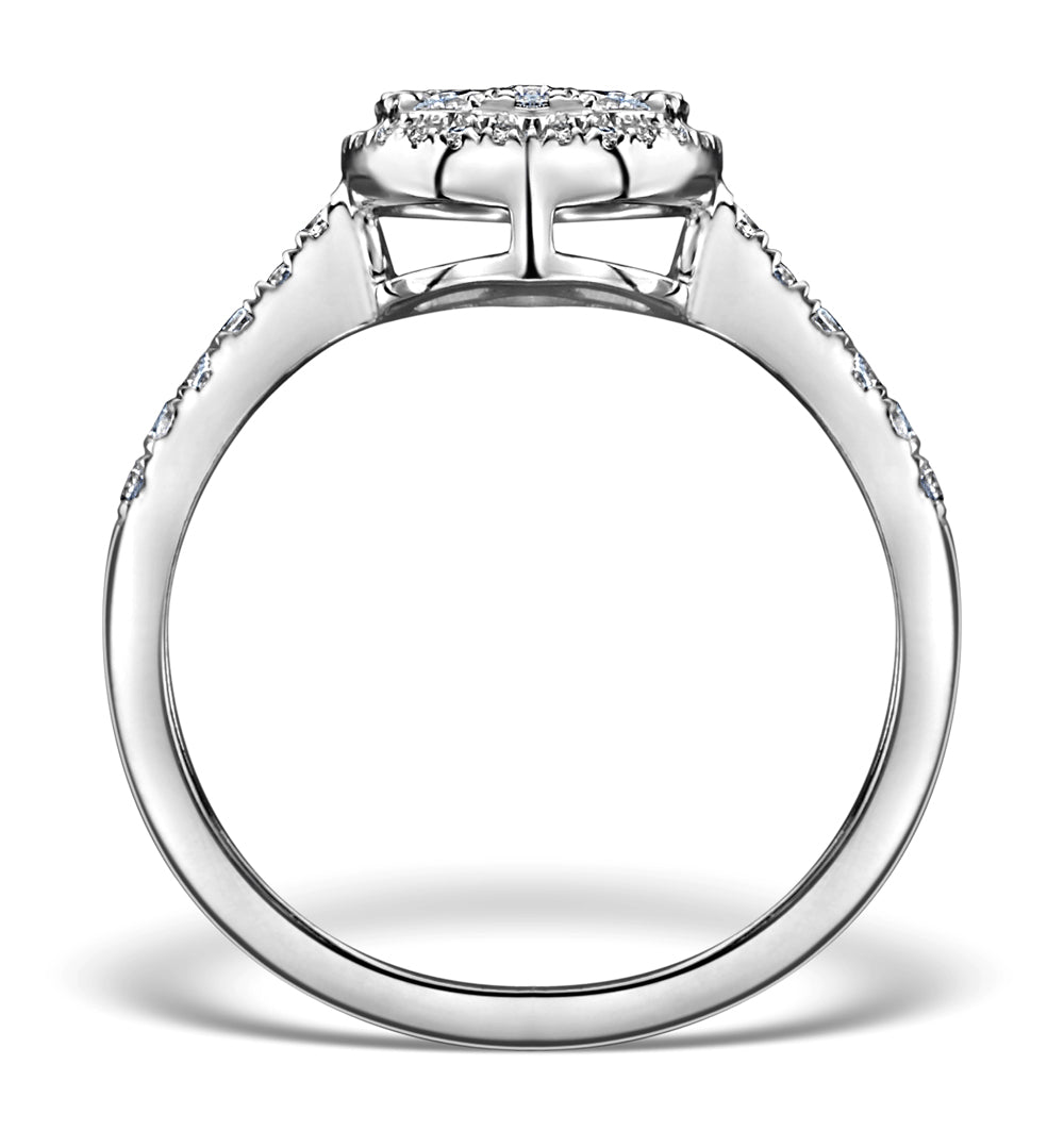 Halo Engagement Ring Galileo 0.80ct of Diamonds in 18K Gold - FT61