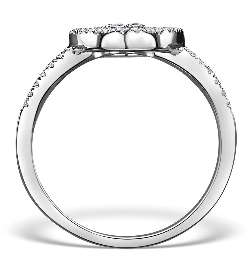 Halo Engagement Ring Galileo with 0.80ct of Diamonds in 18K Gold FT72