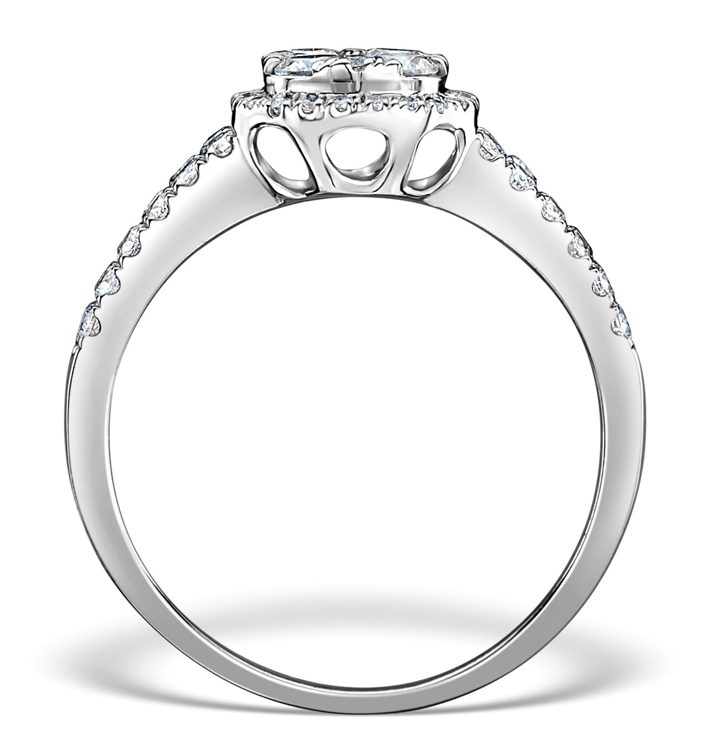Halo Engagement Ring Galileo 0.90ct of Diamonds in 18K Gold - FT73