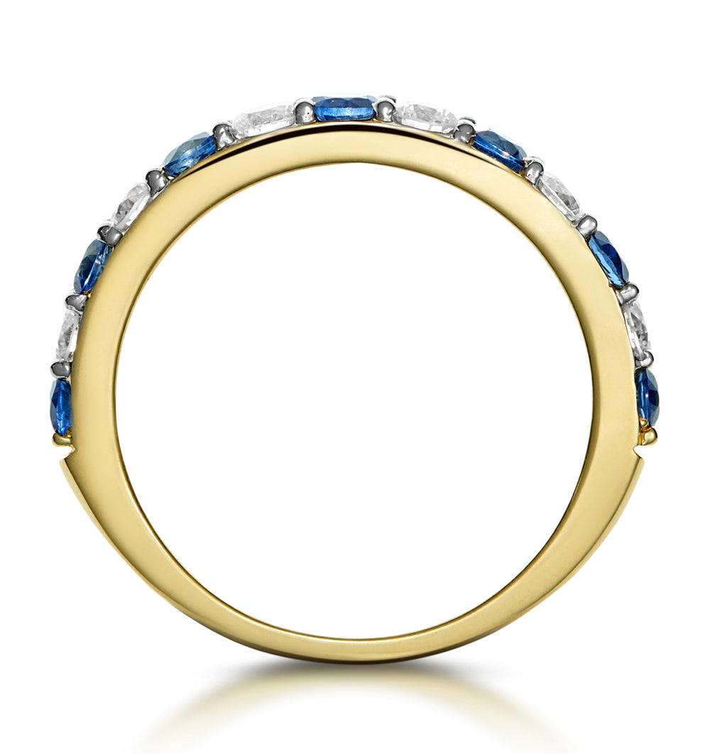 Sapphire and 0.50ct Diamond Asteria Eternity Ring in 18K Gold