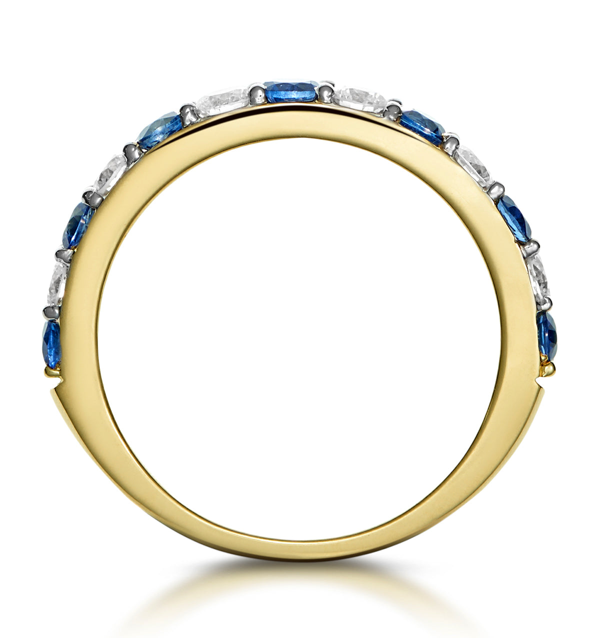 Sapphire and 0.50ct Diamond Asteria Eternity Ring in 18K Gold
