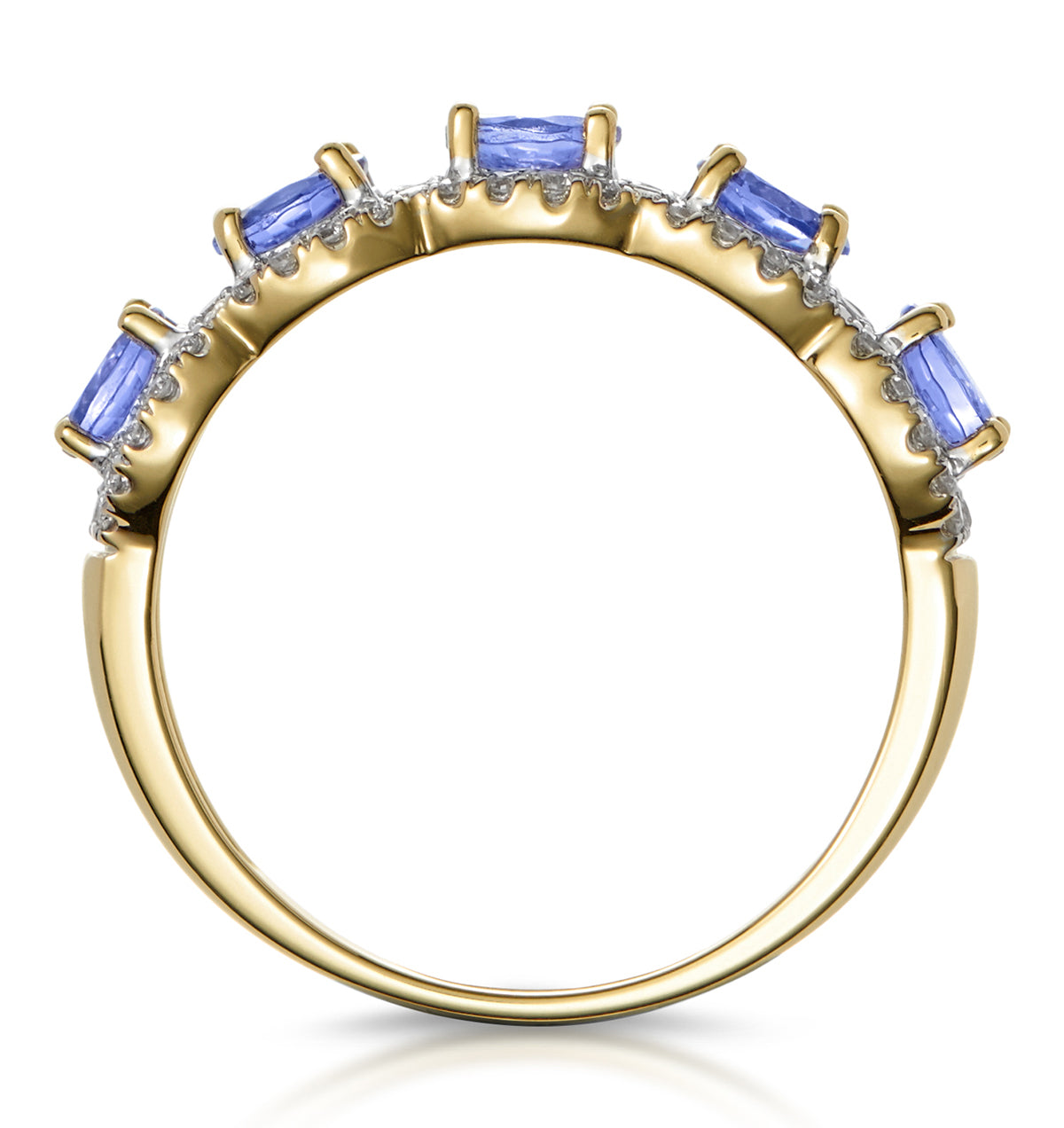1.20ct Tanzanite Asteria Eternity Halo Diamond Ring in 18K Gold