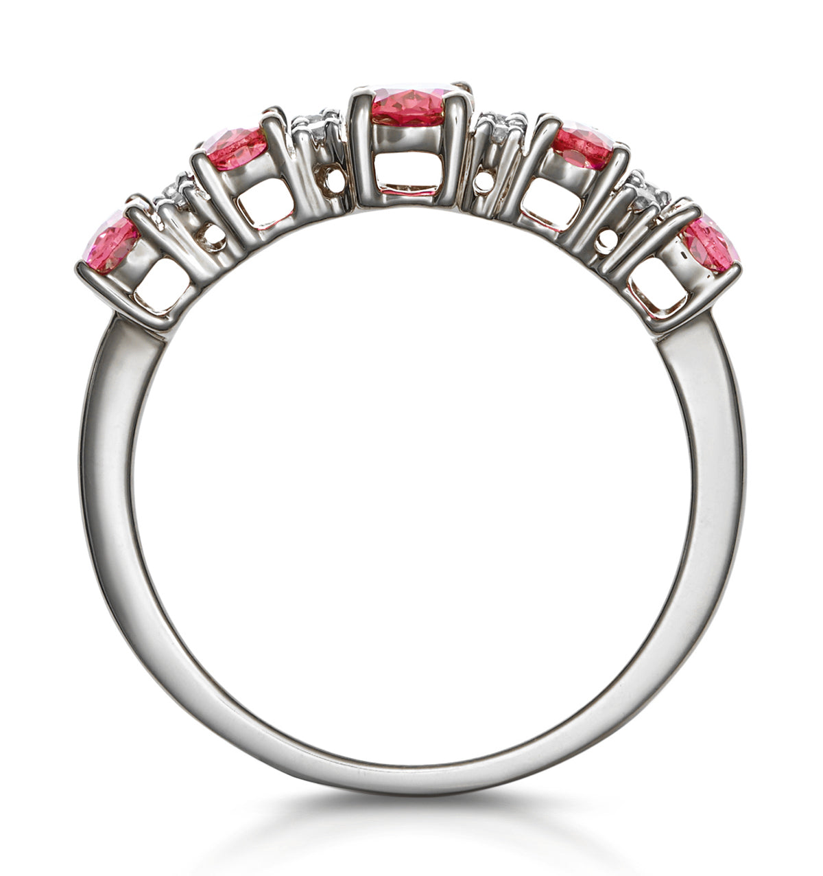 1.85ct Ruby and Lab Diamond Eternity Ring in 9K White Gold - Asteria