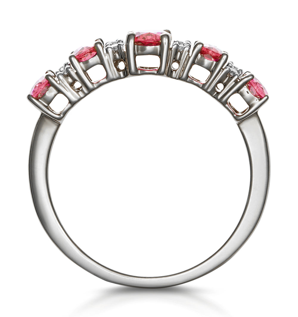 1.85ct Ruby and Diamond Eternity Ring 18KW Gold - Asteria Collection