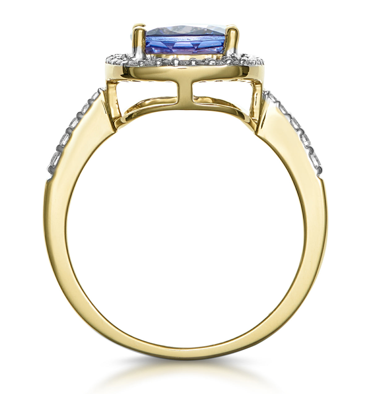 2ct Tanzanite and Diamond Shoulders Asteria Ring in 18K Gold