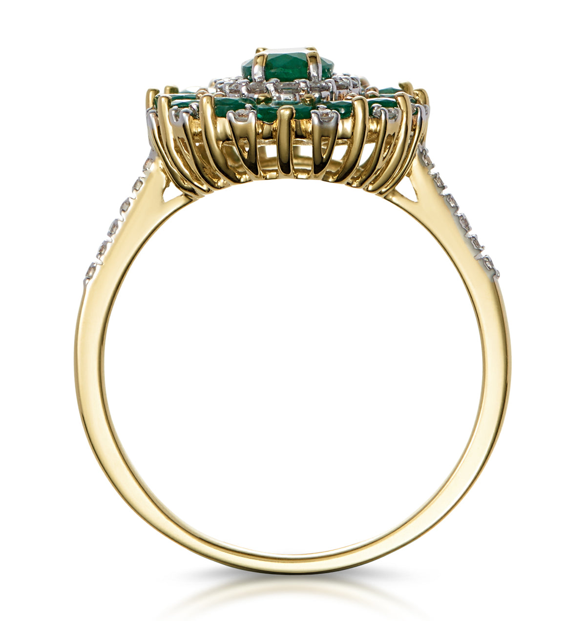 1.35ct Emerald Asteria Collection Diamond Halo Ring in 18K Gold