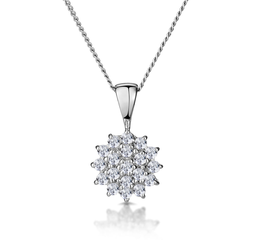 9K White Gold Pendant Necklace With 0.25ct Diamonds
