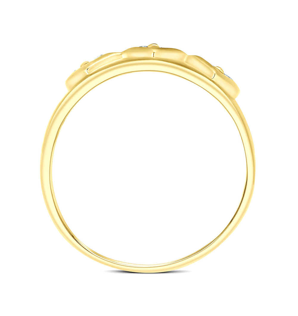 9K Gold Diamond Design Ring (0.18ct) - SIZE U