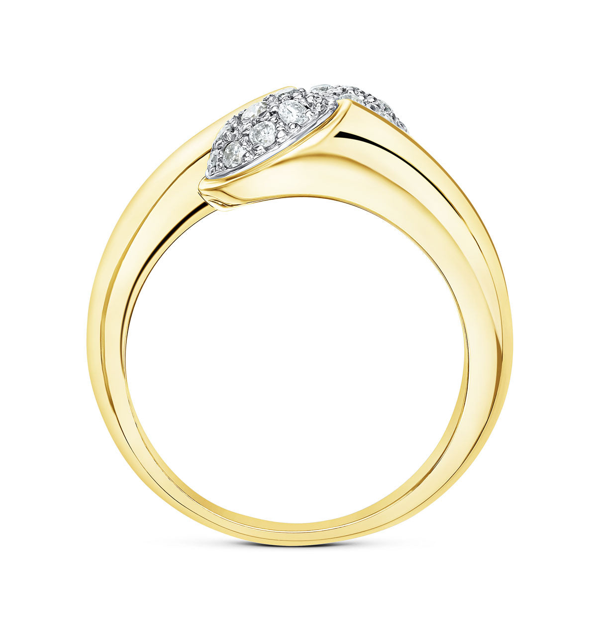 9K Gold Diamond Twist Ring (0.30ct) - SIZE N