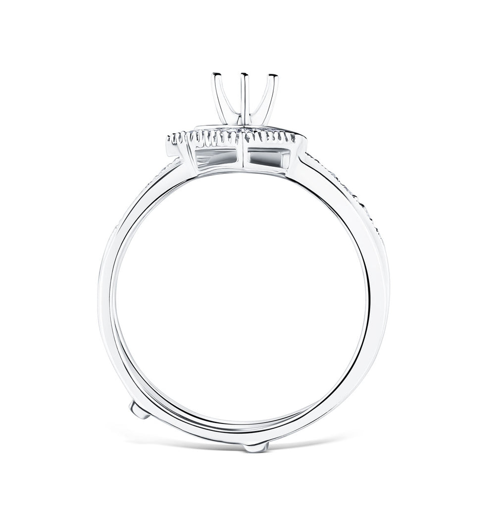 Diamond 0.65ct And 9K White Gold Solitaire Ring with Shoulders