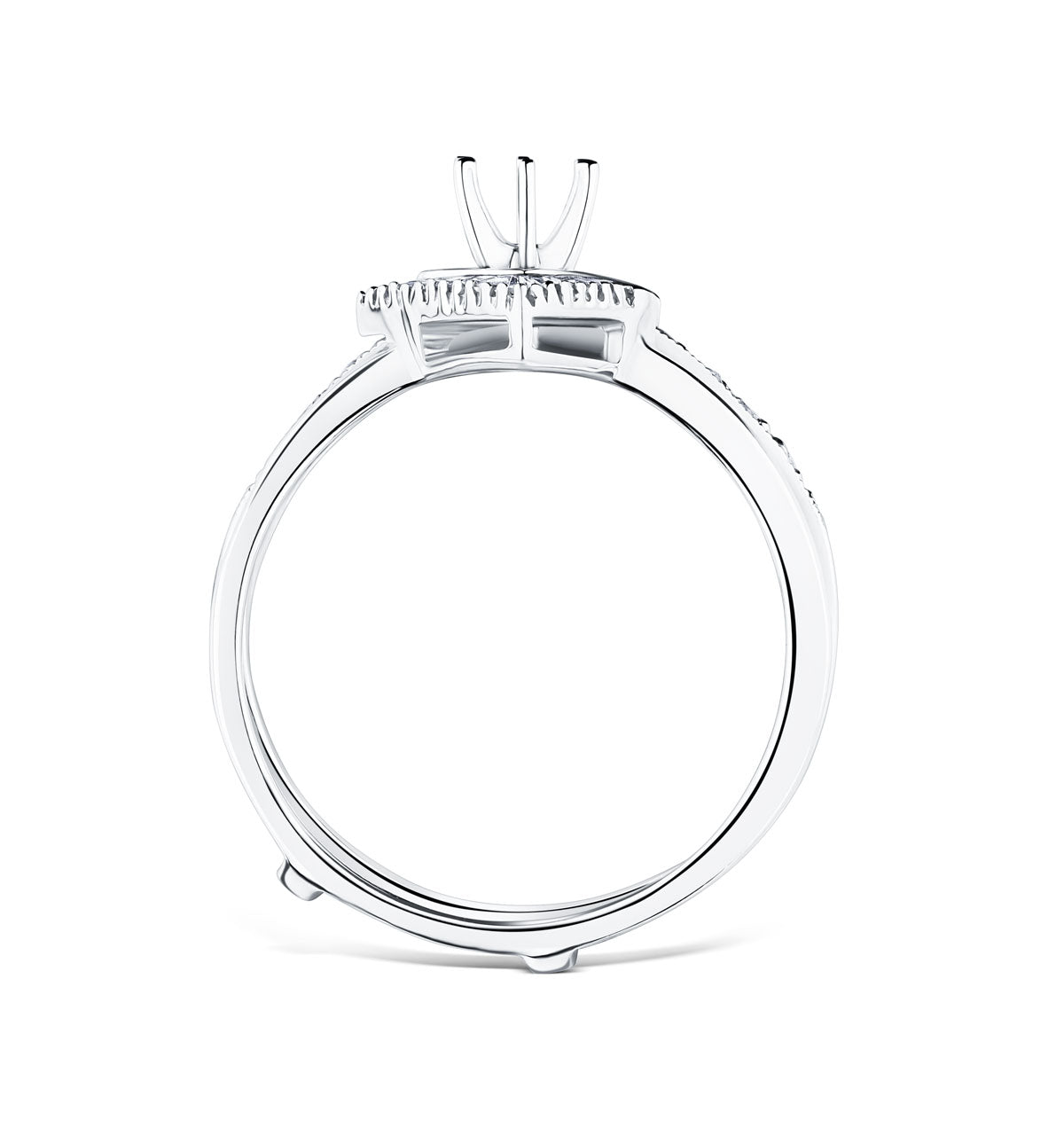Diamond 0.65ct And 9K White Gold Solitaire Ring with Shoulders
