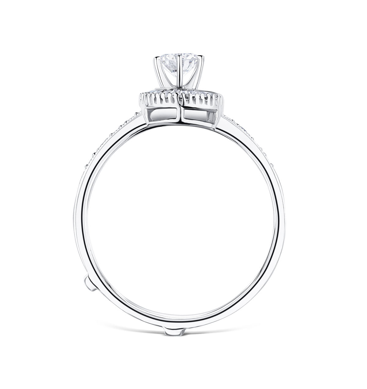 Diamond 0.65ct And 9K White Gold Solitaire Ring with Shoulders