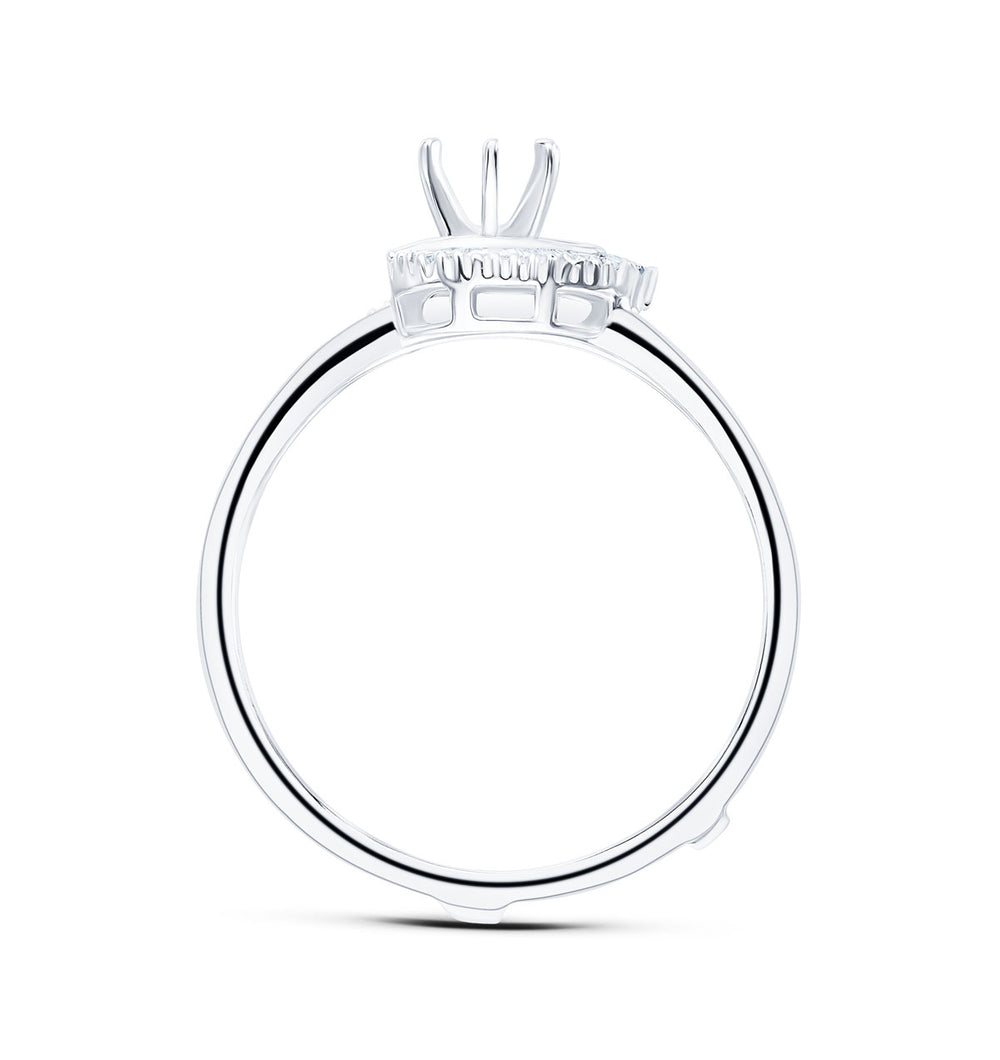 Diamond 0.65ct And 9K White Gold Solitaire Ring with Shoulders - SIZE N