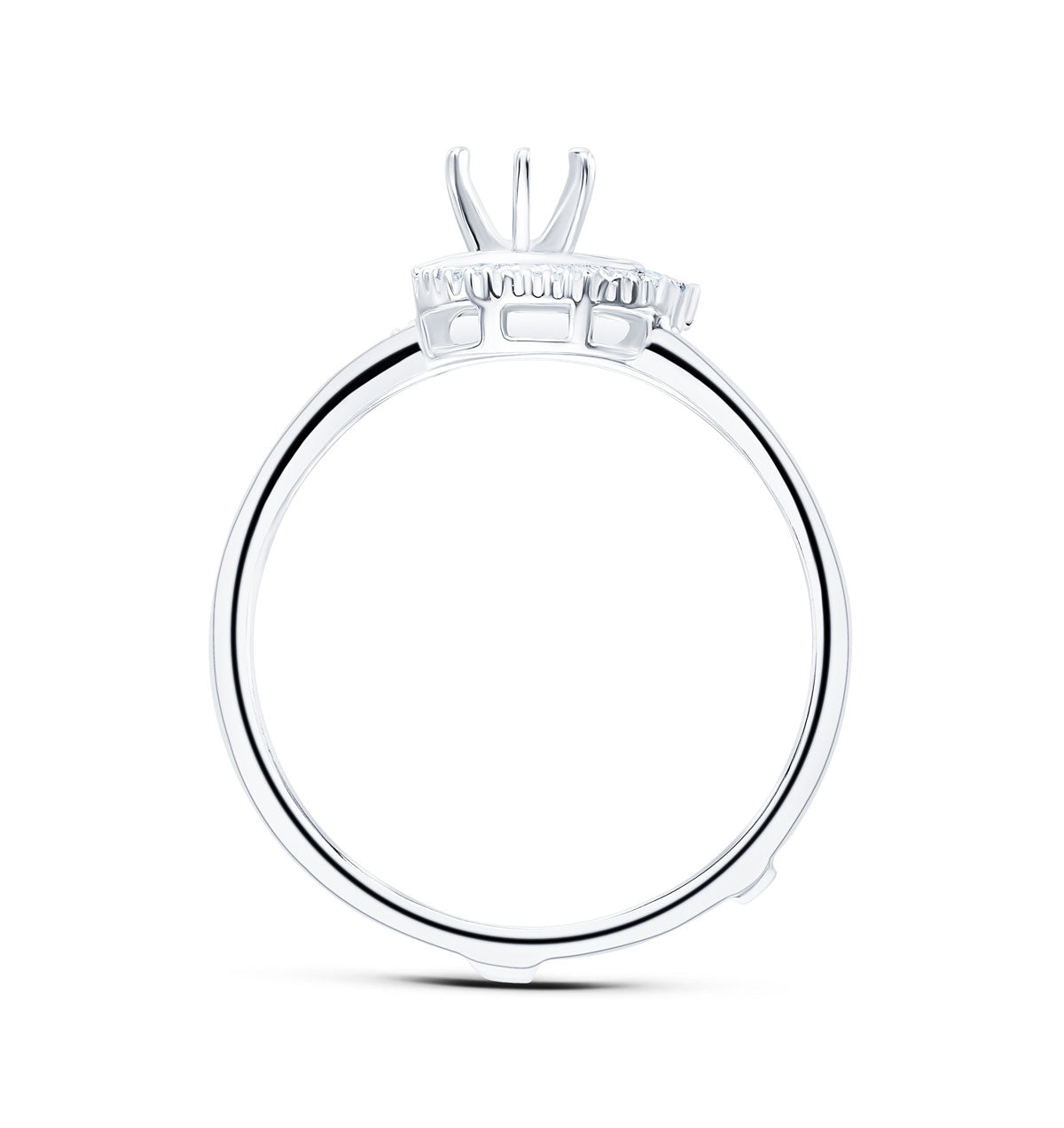 Diamond 0.65ct And 9K White Gold Solitaire Ring with Shoulders - SIZE N